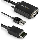 StarTech.com 3m VGA to HDMI Converter Cable with USB Audio Support - 1080p Analog to Digital Video Adapter Cable - Male VGA to Male HDMI - VGA to HDMI converter cable to connect any VGA device to any HDMI display - Integrated analog to digital video adapter cable with USB for 2ch audio and power - Compatible w/ a range of monitors, projectors, and HDTVs for resolutions up to 1080p 60Hz