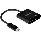 StarTech.com USB C to DisplayPort Adapter with 60W Power Delivery Pass-Through - 8K/4K USB Type-C to DP 1.4 Video Converter w/ Charging - USB-C to DisplayPort 1.4 video adapter converter 8K 60Hz/4K 120Hz/1080p; HDR/HBR3/DSC/HDCP 2.2/1.4 - 60W Power Delivery pass-through charging - Tested for 8K performance - USB Type C DP Alt Mode/Thunderbolt 3 devices - Driverless OS independent