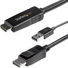StarTech.com 2m (6ft) HDMI to DisplayPort Cable 4K 30Hz - Active HDMI 1.4 to DP 1.2 Adapter Cable with Audio - USB Powered Video Converter - HDMI 1.4 to DisplayPort 1.2 active adapter cable with 4K 30Hz video/HDCP 1.4/Audio - Converter cable minimizes signal loss; Built-in USB power cable - Works w/ any HDMI device and tested w/ DP displays incl Dell UltraSharp/LG/HP/Asus/Acer/ViewSonic