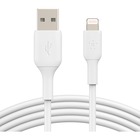 Belkin BoostCharge Lightning to USB-A Cable (1 meter / 3.3 foot, White) - 3.3 ft Lightning/USB Data Transfer Cable for Notebook, Power Bank, iPhone, iPad, iPad Pro - First End: 1 x Lightning - Male - Second End: 1 x USB 2.0 Type A - Male - MFI - White - 1