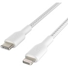 Belkin BoostCharge Braided USB-C to Lightning Cable (1 meter / 3.3 foot, White) - 3.3 ft Lightning/USB-C Data Transfer Cable for iPhone, iPad - First End: 1 x Lightning Male - Second End: 1 x USB Type C Male - MFI - White