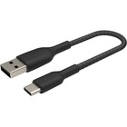 Belkin BOOST↑CHARGE Braided USB-C to USB-A Cable - 3.3 ft USB/USB-C Data Transfer Cable for Smartphone, Power Bank - First End: 1 x USB Type A - Male - Second End: 1 x USB Type C - Male - Black