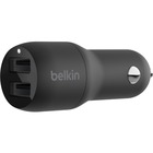 Belkin BoostCharge Dual USB-A Car Charger 24W - 5 V DC Output