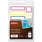 Avery® Self-Laminating Labels Handwrite, Assorted Sizes - Permanent Adhesive - Assorted - Blue, Green, Red, Yellow - 10 / Sheet - 3 Total Sheets - 30 Total Label(s) - 30 / Pack