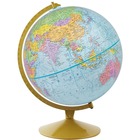 Replogle Globes Explorer 12" - 13" (330.20 mm) Width x 16" (406.40 mm) Height - 12" (304.80 mm) Diameter - Golden, Blue - Classroom, Home - Durable, Semi Meridian Mounting, Raised Relief