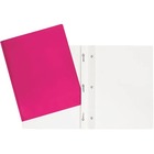 Geocan Letter Report Cover - 8 1/2" x 11" - 100 Sheet Capacity - 3 Fastener(s) - Pink - 1 Each