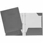 Geocan Letter Report Cover - 8 1/2" x 11" - 80 Sheet Capacity - 3 Fastener(s) - 2 Internal Pocket(s) - Gray - 1 Each