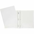 Geocan Letter Report Cover - 8 1/2" x 11" - 80 Sheet Capacity - 3 Fastener(s) - 2 Internal Pocket(s) - White - 1 Each