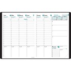 Quo Vadis Trinote Freeport Weekly Diary 9-1/2" x 7-1/4" French Black - Weekly - 8:00 AM to 9:00 PM - Half-hourly - 1 Week Double Page Layout - Sewn - Black - Removable Phone Book, Notes Area, Detachable Address Book, Flexible Cover - 1 Each
