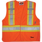 Viking 5pt. Tear Away Safety Vest - Recommended for: School, Emergency, Warehouse, Law Enforcement, Building, Construction, Outdoor, Industrial - Reflective, D-ring, Multiple Pocket, Hook & Loop, Two-strap Design, High Visibility, Breathable - Large/Extra