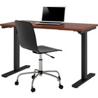 BeStar Adjustable Computer Table - Black Base x 1" Table Top Thickness - Mahogany
