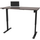 BeStar Adjustable Computer Table - Black Base x 1" Table Top Thickness - Dark Gray