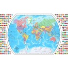 Replogle Globes 4 Feet World Map with Flags - 49" (1244.60 mm) Width x 33" (838.20 mm) Height - Home, Classroom