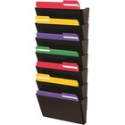 Deflecto EZ Link Stackable DocuPocket - 7 Pocket(s) - Black - Polystyrene - 7 / Pack