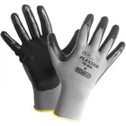 FLEXSOR Work Gloves - Nitrile Coating - Medium Size - Gray - Abrasion Resistant, Latex-free - 12 / Box