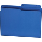 Offix 1/2 Tab Cut Letter Top Tab File Folder - 8 1/2" x 11" - Blue - 100 / Box