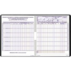 Blueline Payroll Book - Twin Wirebound - 10" x 12" Form Size - White Sheet(s) - Blue, Brown Print Color - Black Cover - Paper - Recycled - 1 Each