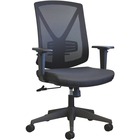 Horizon Activ A47 Management Chair - Black Fabric, Foam Seat - Black Mesh Fabric Back - Mid Back - 5-star Base - 1 Each