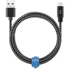 Blu Element Braided Charge/Sync Micro USB Cable 4ft Zebra - 4 ft Micro-USB/USB Data Transfer Cable for Wall Charger, Car Charger - First End: 1 x Micro USB 2.0 - Male - Second End: 1 x USB 2.0 - Male - Zebra - 1 Each