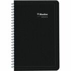 Blueline Blueline Essential Daily Planner - Daily - January 2023 till December 2023 - 7:00 AM to 7:30 PM - Weekly - 1 Day Single Page Layout - Spiral Bound - Black - Paper - 8" Height x 5" Width - Appointment Schedule, Soft Cover, Bilingual, Flexible Cove