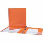 Geocan 1" Presentation Binder - Orange - 1" Binder Capacity - D-Ring Fastener(s) - Front, Back, Spine, Internal Pocket(s) - Vinyl - Orange - 1 Each