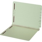 Globe-Weis Straight Tab Cut Letter Recycled Fastener Folder - 8 1/2" x 11" - 2" Expansion - 2 Fastener(s) - End Tab Location - Light Green - 60% Recycled - 1 Each