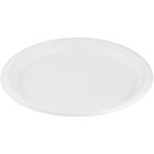 Eco Guardian 9" Round Compostable Plates - Microwave Safe - Oven Safe - White - Sugarcane Fiber Body - 50 / Pack