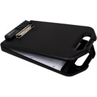 Geocan Storage Clipboard - Bottom Opening - 8 1/2" x 11" - Spring Clip - Polypropylene - Black - 1 Each