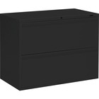 Offices To Go 2 Drawer High Lateral Cabinet - 36" x 19.3" x 27.3" - 2 x Drawer(s) for File - Lateral - Interlocking, Lockable, Leveling Glide - Black - Metal