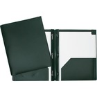 Geocan Letter Report Cover - 8 1/2" x 11" - 3 Fastener(s) - 2 Internal Pocket(s) - Green - 1 Each