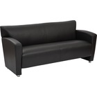 OSP Furniture Loveseat with Silver Finish Legs - 60.50" (1536.70 mm) Width69.25" (1758.95 mm) x 29" (736.60 mm) x 33.25" (844.55 mm) - Faux Leather, Plush Black Seat - Faux Leather Black Back - 1 Each
