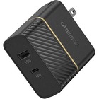 OtterBox USB-C and USB-A Fast Charge Dual Port Wall Charger - 1 Pack - 18 W - 120 V AC, 230 V AC Input - 5 V DC/3 A, 9 V DC Output - Black Shimmer