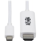 Tripp Lite U444-006-HWE USB-C to HDMI Adapter Cable, M/M, White, 6 ft. - 6 ft HDMI/USB-C A/V Cable for Audio/Video Device, Monitor, Notebook, Tablet, MacBook Pro, Projector, TV, Gaming Computer, HDTV, Smartphone, Audio/Video Box, ... - First End: 1 x USB 3.1 (Gen 1) Type C - Male - Second End: 1 x HDMI 1.4 Digital Audio/Video - Male - Supports up to 4096 x 2160 - Nickel Plated Connector - Gold Plated Contact - 34/24 AWG - White