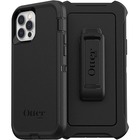 OtterBox Defender Rugged Carrying Case (Holster) Apple iPhone 12 Pro, iPhone 12 Smartphone - Black - Dirt Resistant, Bump Resistant, Scrape Resistant, Dirt Resistant Port, Dust Resistant Port, Lint Resistant Port, Drop Resistant, Scratch Resistant, Residue Resistant, Clog Resistant Port - Belt Clip - 6.38" (162.05 mm) Height x 3.58" (90.93 mm) Width x 1.30" (33.02 mm) Depth - Retail