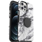 OtterBox iPhone 12 Pro Max Otter + Pop Symmetry Series Case - For Apple iPhone 12 Pro Max Smartphone - White Marble Graphic - Drop Resistant, Bump Resistant - Polycarbonate, Synthetic Rubber