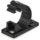 StarTech.com 100 Self Adhesive Cable Management Clips - Ethernet/Network Cable/Office Desk Cord Organizer - Sticky Wire Holder/Clamp Black - Small multi-purpose cable clips for 0.47in (12mm) bundles - Strong 3M adhesive backing & 0.21in (5.3mm) mounting hole for added strength - Cable Organizer sticks to metal/wood/drywall/glass - UL94 V-2 fire rated - 100 pack black nylon 66