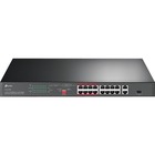 TP-Link 16-Port 10/100 Mbps + 2-Port Gigabit Rackmount Switch with 16-Port PoE+ - 16 Ports - 2 Layer Supported - Modular - 1 SFP Slots - 12.70 W Power Consumption - 150 W PoE Budget - Optical Fiber, Twisted Pair - PoE Ports - Rack-mountable - Lifetime Limited Warranty