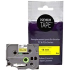 Premium Tape Label Tape - Alternative for Brother TZe-641 - 3/4" x 26' (18 mm X 8 m) - Black on Yellow - 1 Pack