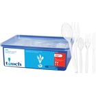 touch Touch Premium Plastic Cutlery - 165/Set - Cutlery Set - 55 x Spoon - 55 x Fork - 55 x Knife - Plastic - Clear