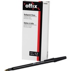 Offix Ballpoint Pen - Medium Pen Point - Black - 12 Box
