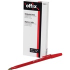 Offix Ballpoint Pen - Medium Pen Point - Red - 12 / Box