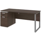 BeStar Desk with Single Pedestal - 66" x 29.5"29.6" , 1" Top - 2 x File, Utility Drawer(s) - Material: High Density Particleboard (HDP) - Finish: White, Antigua, Laminate