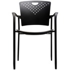 Horizon MaxX StaxX A118A Stacking Chair - Black Polypropylene Seat - Black Polypropylene Back - Steel Frame - Four-legged Base - Armrest - 2 / Box