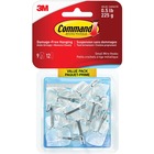 Command Wire Hooks 17067CLRC-VP-Small, 9 Hooks/12 Strips/Value Pack - 226.8 g Capacity - for Utensil - Clear - 1 / Pack
