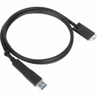 Targus 1M USB-C Male with Screw to USB-C Male Cable with USB-A Tether - 3.3 ft USB/USB-C Data Transfer Cable for Dock, Tablet, Notebook - First End: 1 x USB Type C - Male - Second End: 1 x USB Type C - Male, 1 x USB Type A - Male - 5 Gbit/s - Black