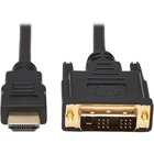 Tripp Lite P566AB-006 HDMI-to-DVI Antibacterial Cable, M/M, Black, 6 ft - 6 ft DVI-D/HDMI Video Cable for Video Device, Home Theater System, Digital Signage Player, Notebook, Tablet, PC, Blu-ray Player, Gaming Console, Apple TV, Satellite TV, Monitor, ... - First End: 1 x HDMI 1.3 Digital Audio/Video - Male - Second End: 1 x DVI-D (Single-Link) Digital Video - Male - Supports up to 1920 x 1200 - Shielding - Gold Plated Connector - Gold Plated Contact - 30 AWG - Black