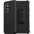 OtterBox Defender Rugged Carrying Case (Holster) Samsung Galaxy S21 Ultra 5G Smartphone - Black - Dirt Resistant, Dirt Resistant Port, Scrape Resistant, Bump Resistant, Dust Resistant Port, Lint Resistant Port, Drop Resistant - Plastic, Synthetic Rubber Body - Holster - 3.72" (94.49 mm) Height x 1.36" (34.54 mm) Width x 7.13" (181.10 mm) Depth - 1 Pack