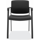 HON Validate Stacking Guest Chair - Black SofThread Leather Seat - Black SofThread Leather Back - Four-legged Base - 1 Each