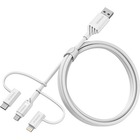 OtterBox 3-in-1 Cable - 3.3 ft Lightning/Micro-USB/USB/USB-C Data Transfer Cable for Smartphone, Mobile Device - First End: 1 x Micro USB 2.0 - Male, 1 x Lightning - Male, 1 x USB 2.0 Type C - Male - Second End: 1 x USB 2.0 Type A - Male - 480 Mbit/s - MFI - Cloud Dream White