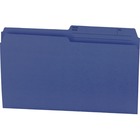 Hilroy 1/2 Tab Cut Legal Recycled Top Tab File Folder - 8 1/2" x 14" - Navy - 10% Paper Recycled - 100 Box